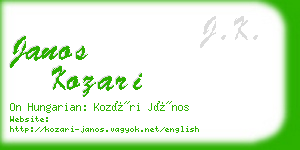 janos kozari business card